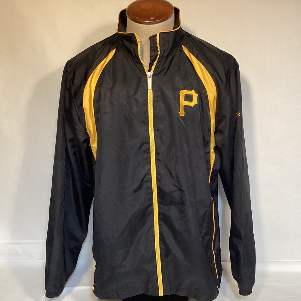 Reebok MLB Pittsburgh Pirates Baseball full zip Windbreaker Mens Size large